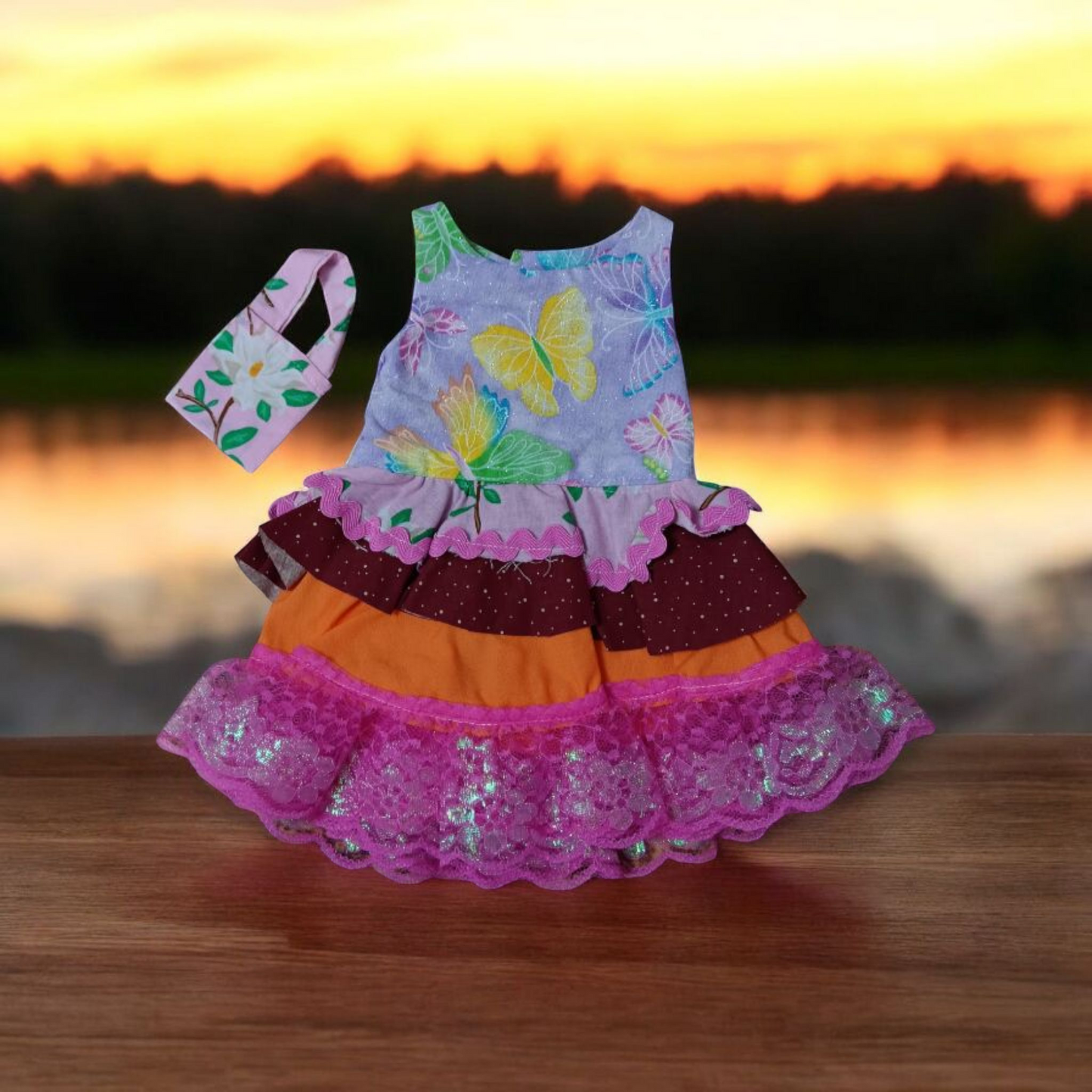 ruffle doll dress for 18 " doll