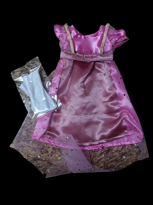 Princess gown with gloves and overskirt