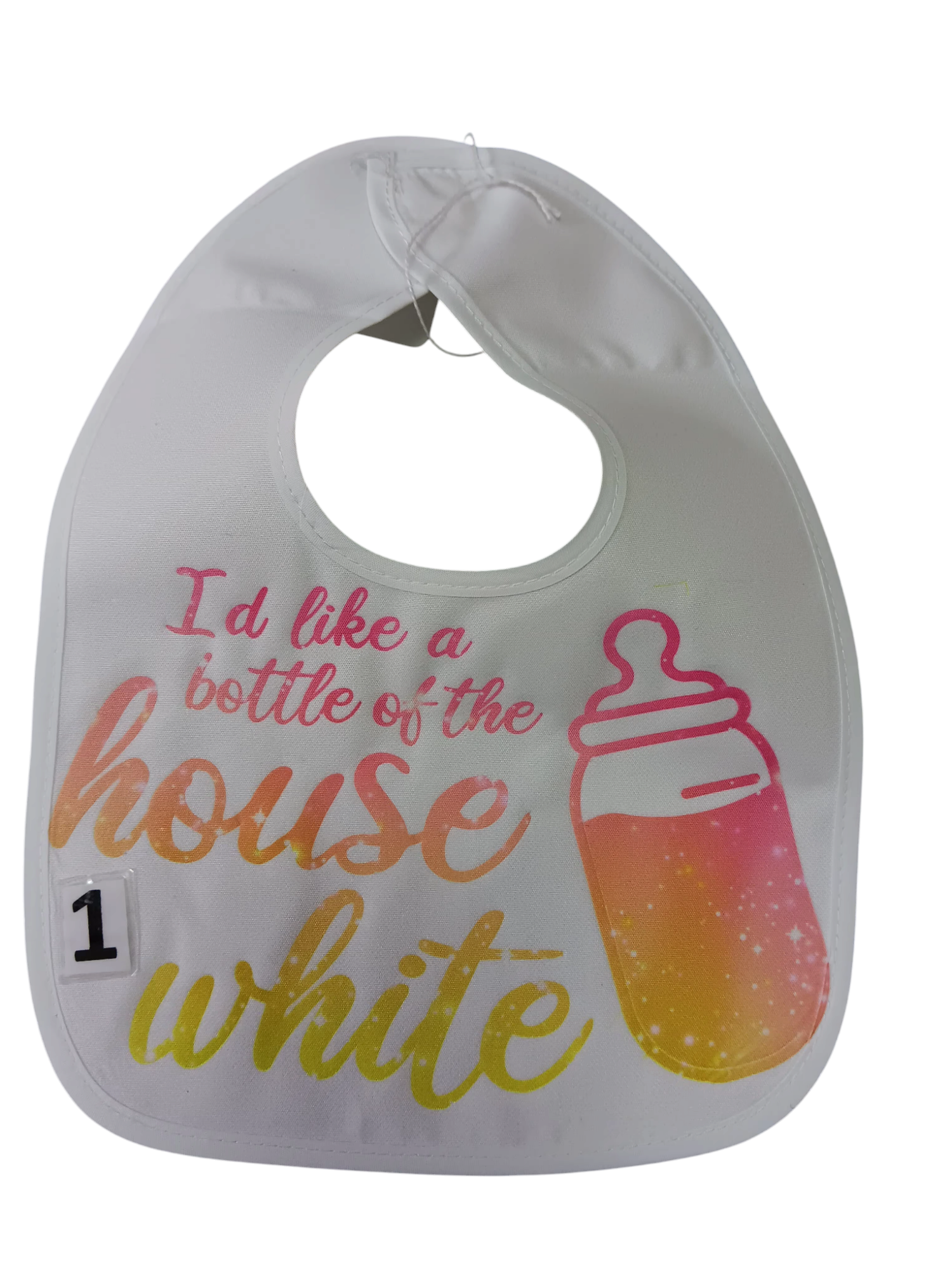 I like a bottle of the house white. Printed.