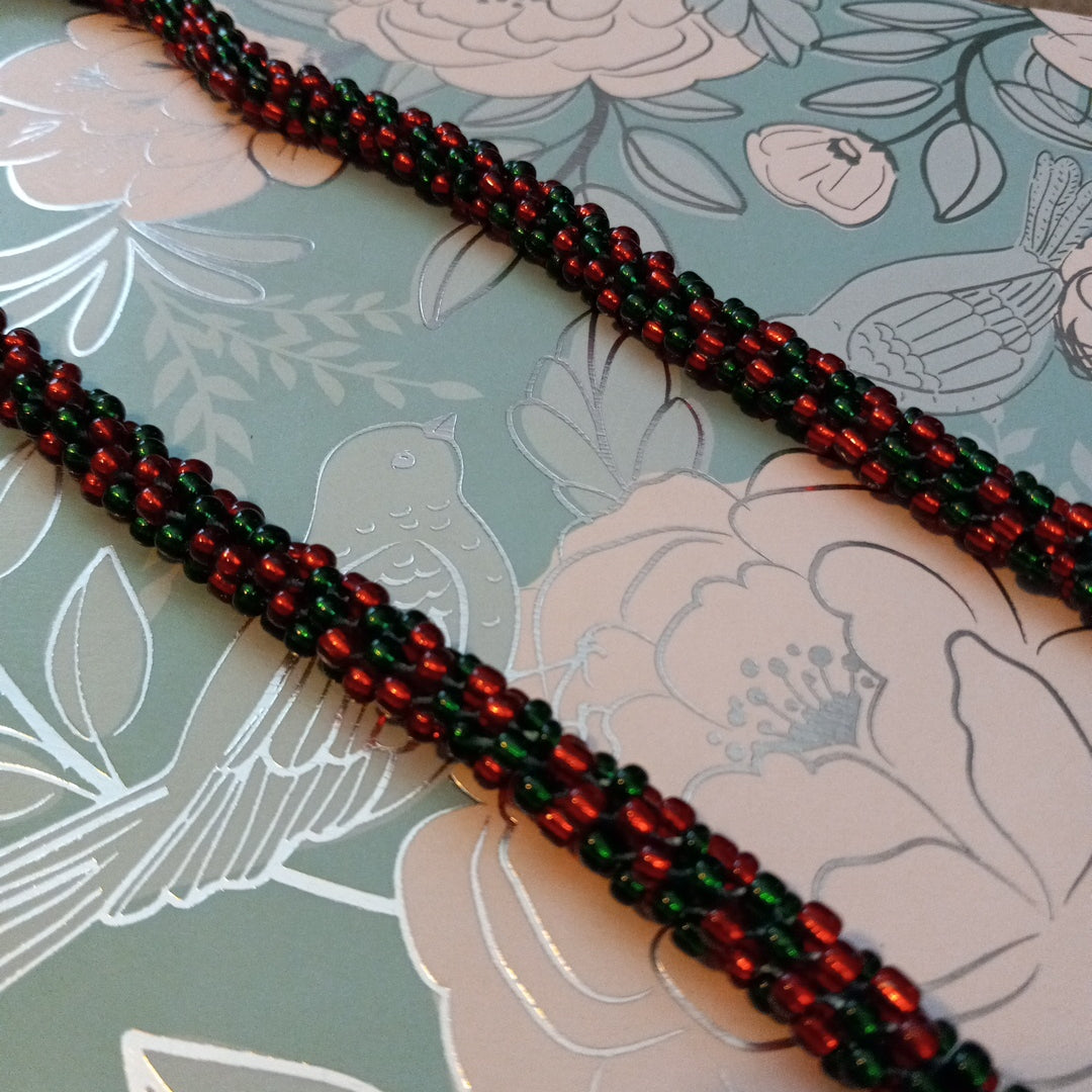 Christmas kumihino style necklace